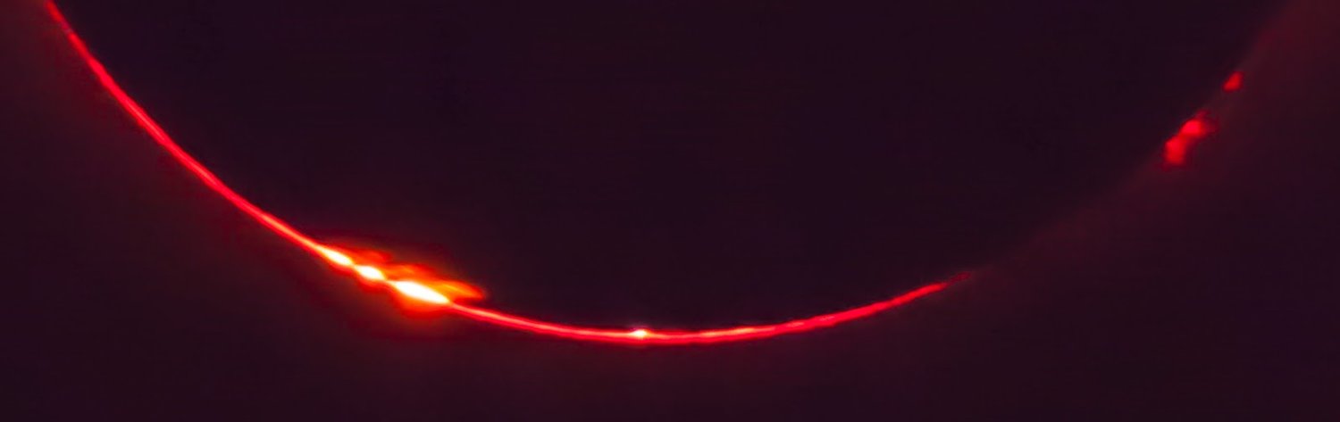 Bailey's Beads, solar flares, and mountains on the moon.&nbsp;©&nbsp;2017 Christopher Couch